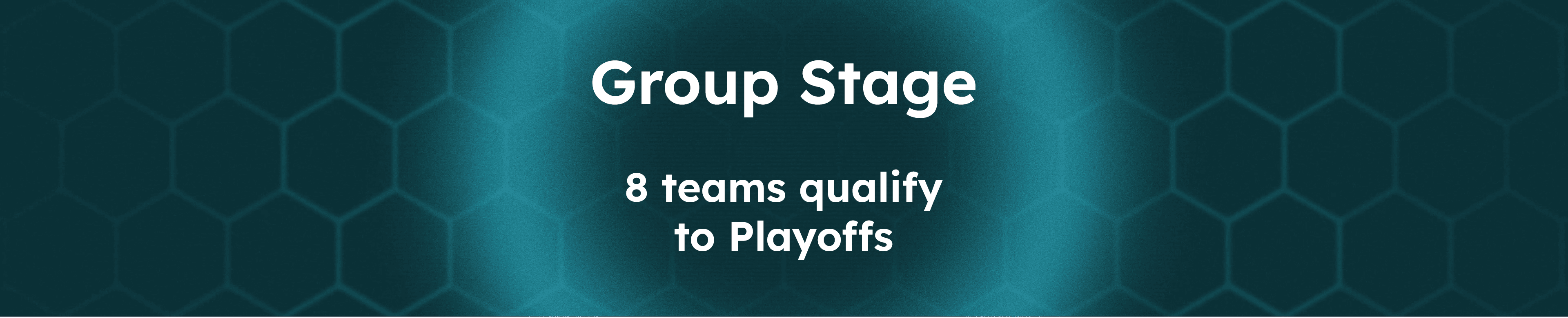 Group Stage - 8 teams qualify to Playoffs